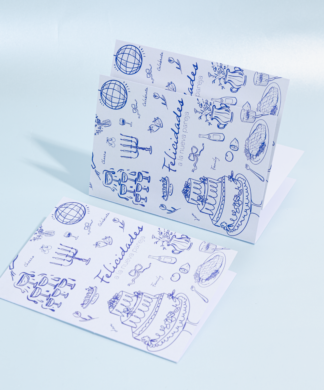 Tarjeta + Sobre Felicidades Matrimonio Azul