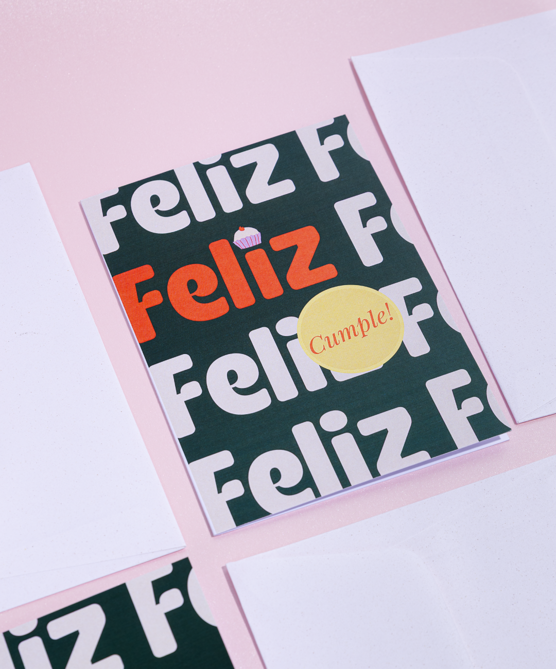 Tarjeta + Sobre Feliz Cumple Verde