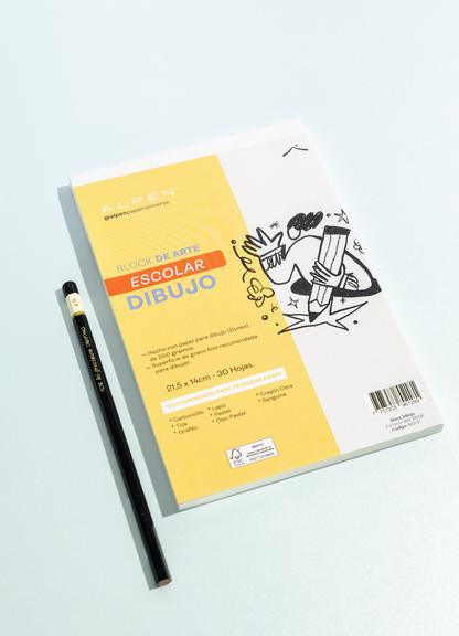 Block de arte escolar dibujo media carta