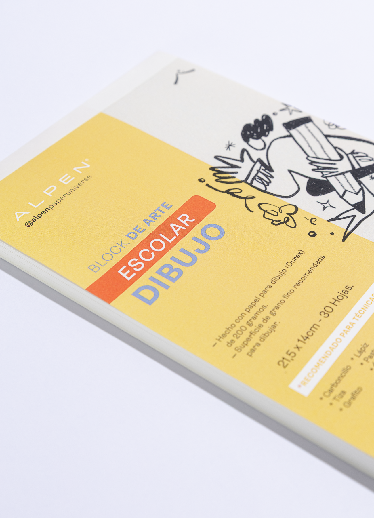 Block de arte escolar dibujo media carta