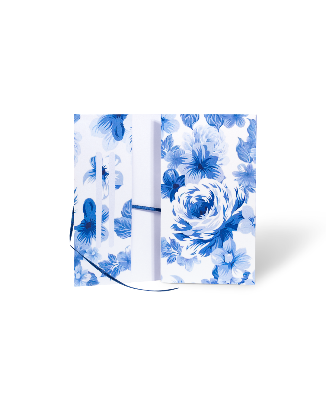 Tarjeta lluvia de sobre Flores azul