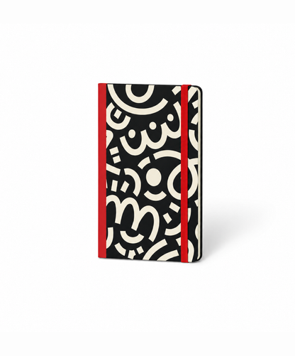 Libreta Rayas Mediana Trazos Blanco Negro