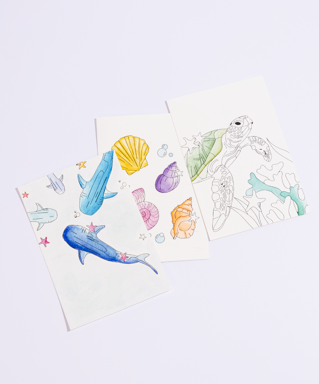 Postales de arte para acuarela con plantillas