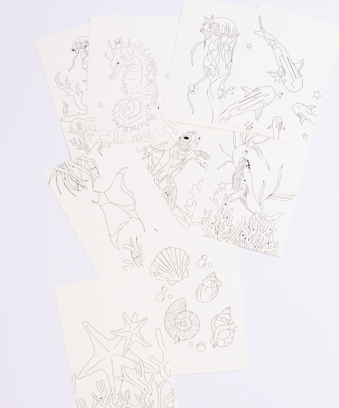 Postales de arte para acuarela con plantillas