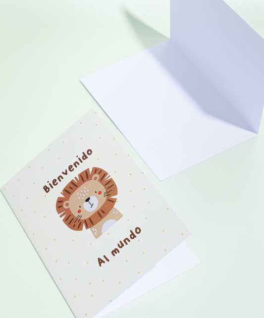 Tarjeta + Sobre Bebé León