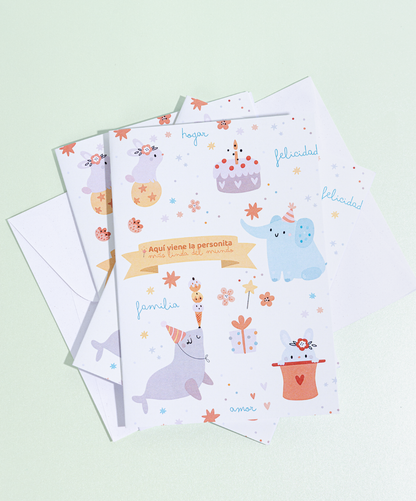 Tarjeta + Sobre Animales Bebé