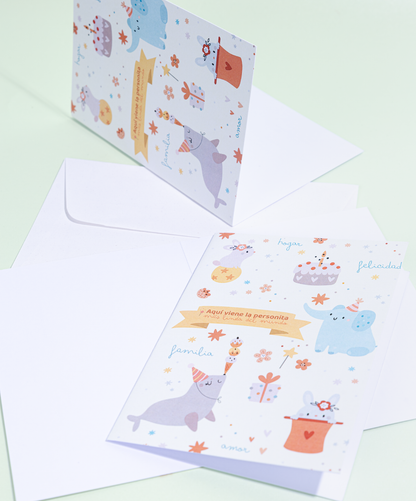 Tarjeta + Sobre Animales Bebé