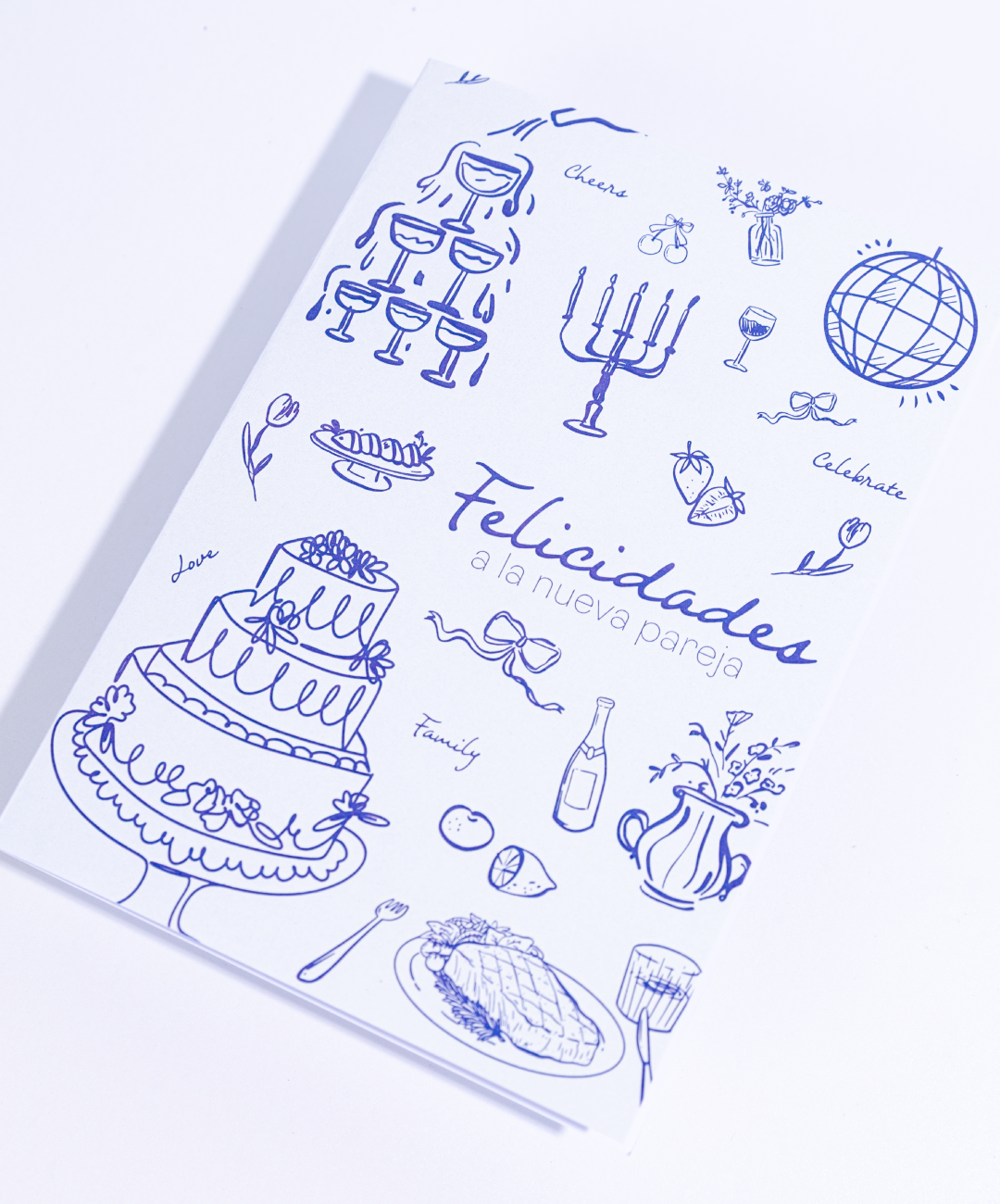 Tarjeta + Sobre Felicidades Matrimonio Azul