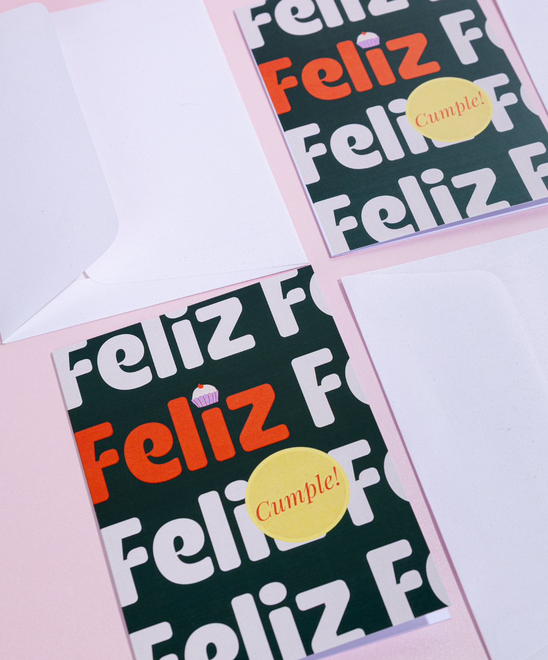 Tarjeta + Sobre Feliz Cumple Verde