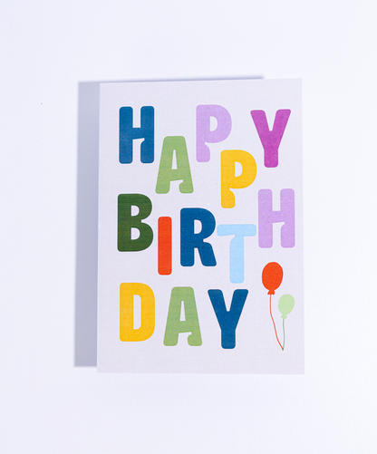 Tarjeta + Sobre Happy Birthday Colores