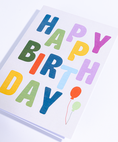 Tarjeta + Sobre Happy Birthday Colores
