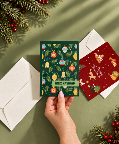 Tarjeta + Sobre Feliz Navidad